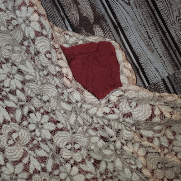 Anthropologie White/Red Maeve Lace Dress - Picture 6 of 7